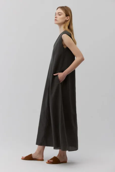 Lniana sukienka maxi