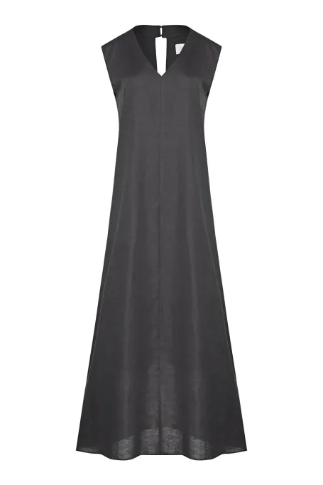 Lniana sukienka maxi zielony Lniana sukienka maxi zielony