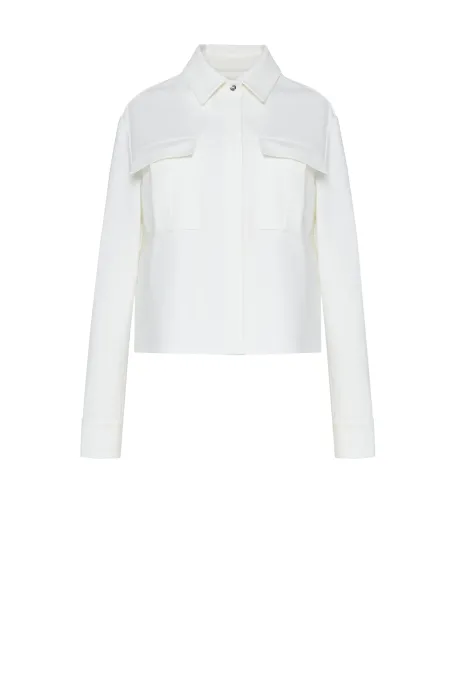 Biały koszulowy żakiet