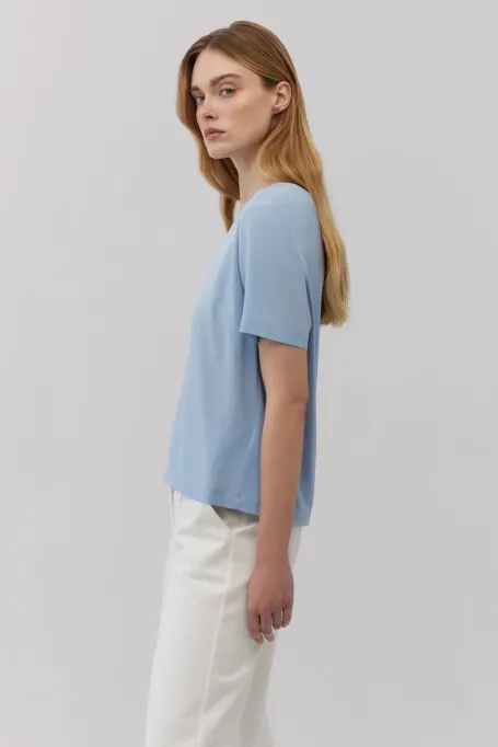 Błękitna bluzka z jedwabiem Brigitte Błękitna bluzka z jedwabiem Brigitte