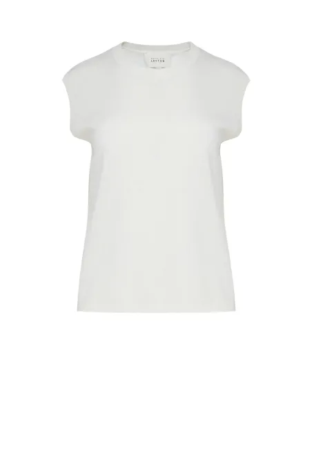 Biały top z kaszmirem