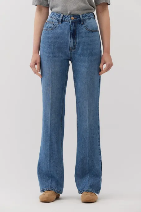 Jeansy bootcut granatowy