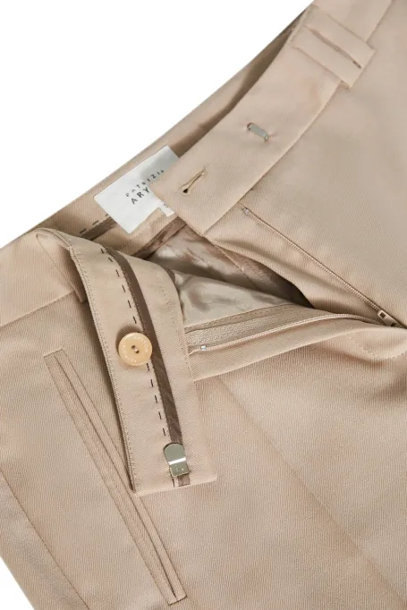 Beżowe spodnie z wełną dziewiczą