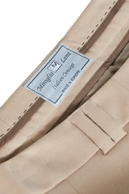 Beżowe spodnie z wełną dziewiczą