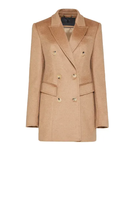 Camelowa kurtka z wełny wielbłądziej