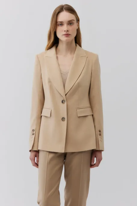 Kurtka z wełny wielbłądziej w kolorze beż albinos