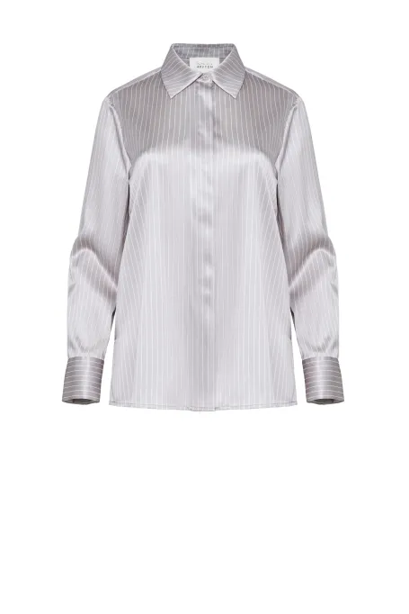 Koszula w paski z jedwabiu deseń