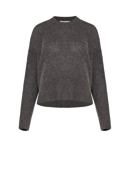 Brązowy sweter z wełną alpaki