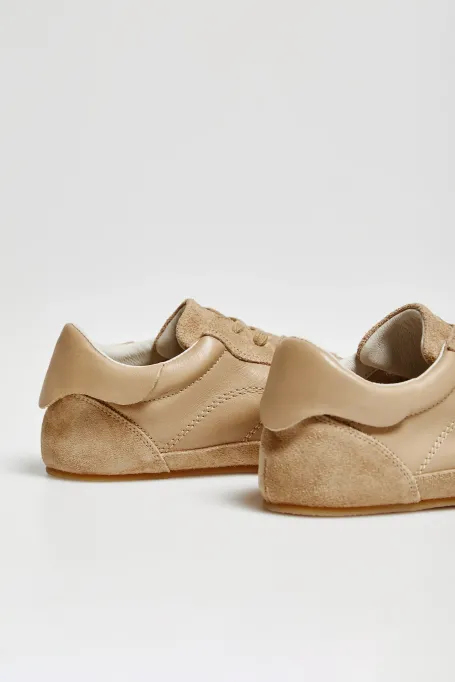 Sneakersy typu bowling beż