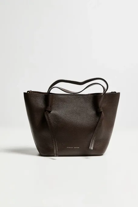 Brązowa skórzana torba shopper