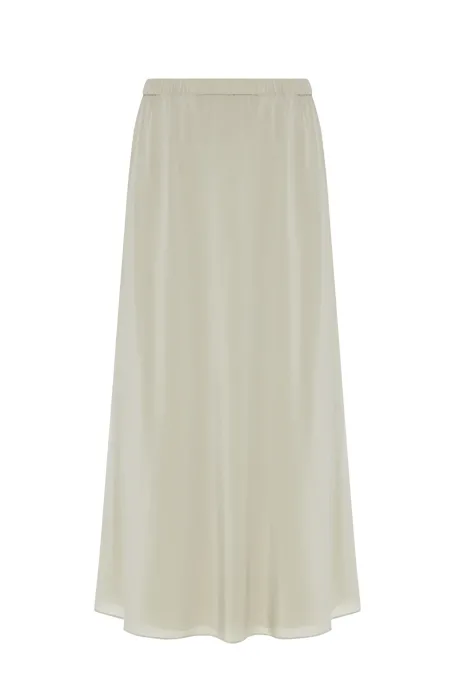 Jasnozielona spódnica z jedwabiu midi