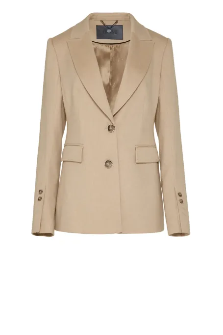 Kurtka z wełny wielbłądziej w kolorze beż albinos damska - Patrizia Aryton