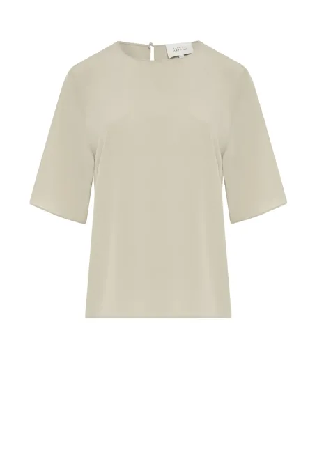 Jasnozielona bluzka z jedwabiu z krótkim rękawem