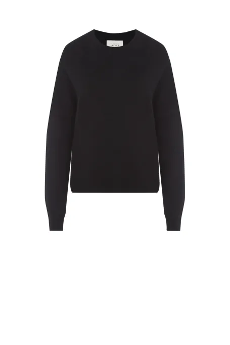 Czarny sweter z kaszmirem i jedwabiem