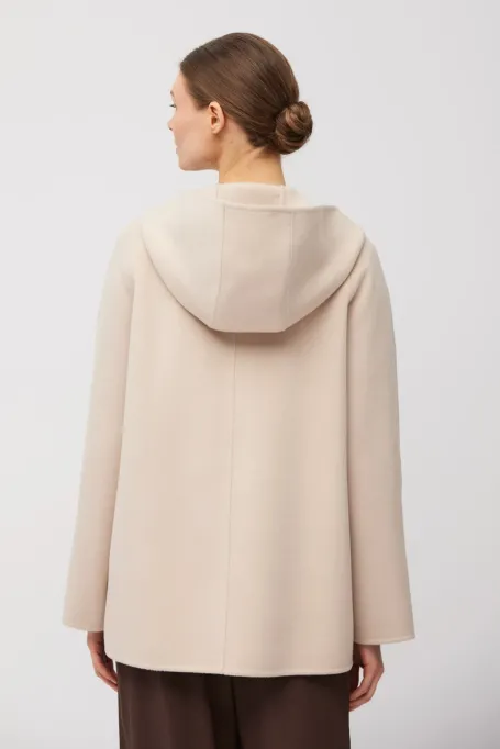 Kurtka z tkaniny doubleface z wełną i jedwabiem beż