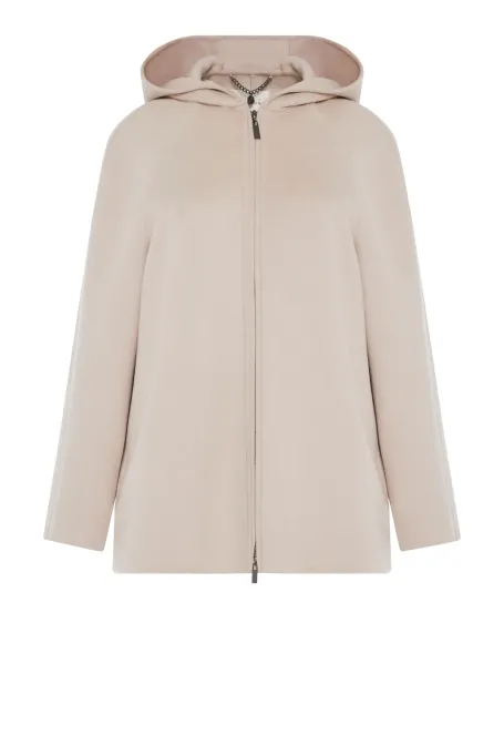 Kurtka z tkaniny doubleface z wełną i jedwabiem beż