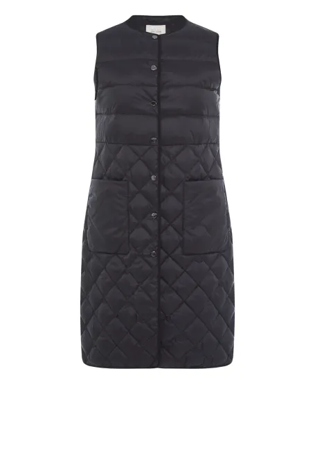 Czarna długa kamizelka puchowa