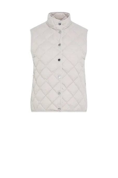 Krótka beżowa kamizelka puchowa