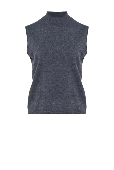 Szary półgolf bez rękawów