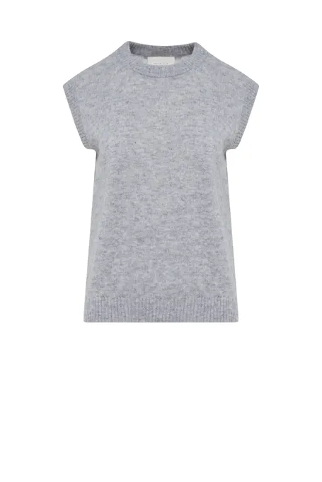 Szary sweter z wełny merynoswej i kaszmiru