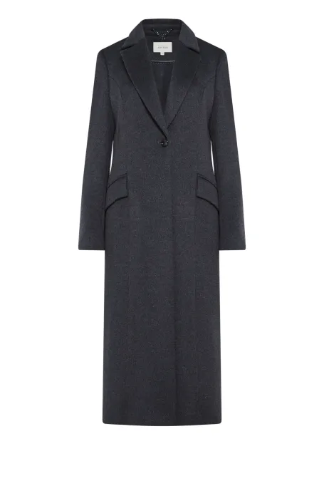 Ciemnoszary płaszcz z wełny