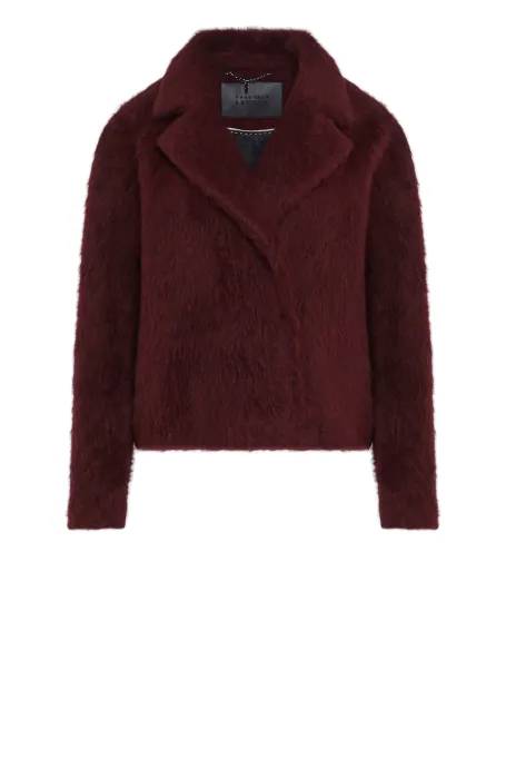 Kurtka z alpaką i wełną jagnięcą czerwony