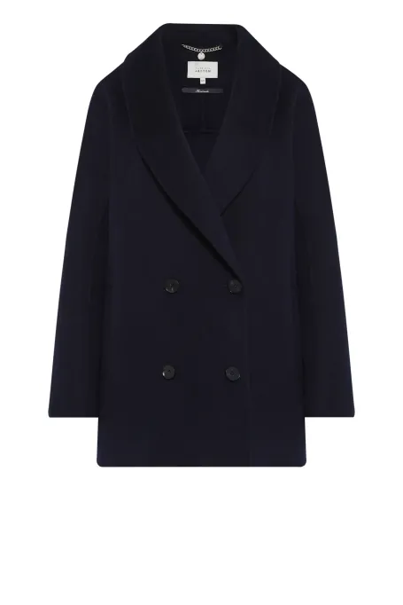 Granatowa kurtka z jedwabiem doubleface