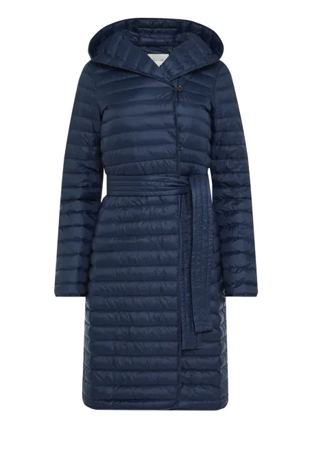Lekka granatowa puchowa kurtka z kapturem Lekka granatowa puchowa kurtka z kapturem
