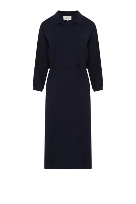 Granatowa sukienka z kaszmirem