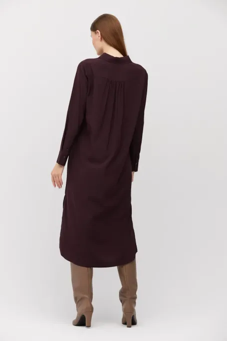 Luźna sukienka midi z jedwabiu 