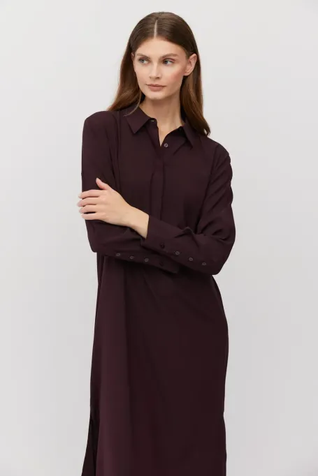 Luźna sukienka midi z jedwabiu 