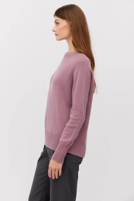 Fioletowy sweter z kaszmirem i wełną merino damski - Patrizia Aryton