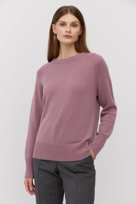 Fioletowy sweter z kaszmirem i wełną merino damski - Patrizia Aryton