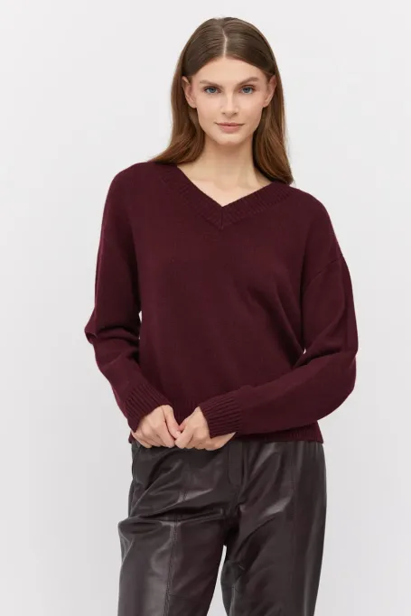 Luźny sweter z kaszmirem i wełną merino
