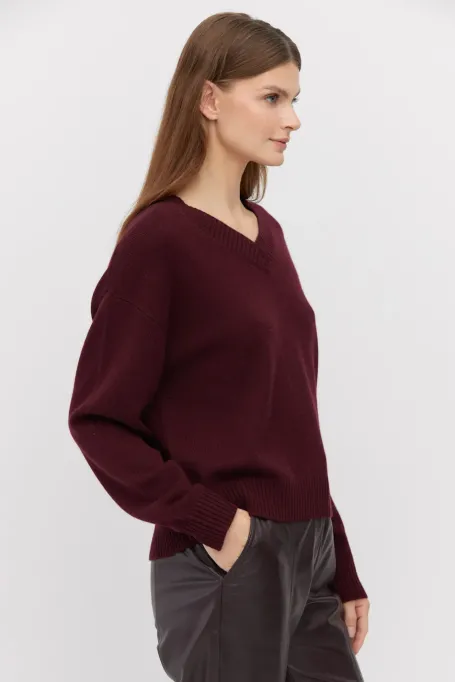 Luźny sweter z kaszmirem i wełną merino