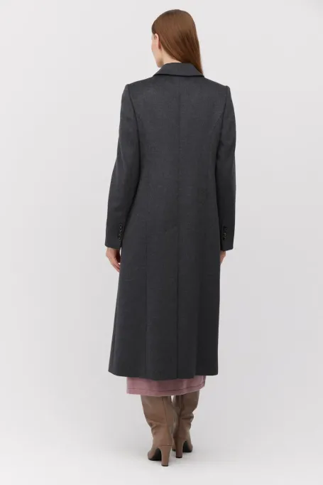 Ciemnoszary płaszcz z wełny