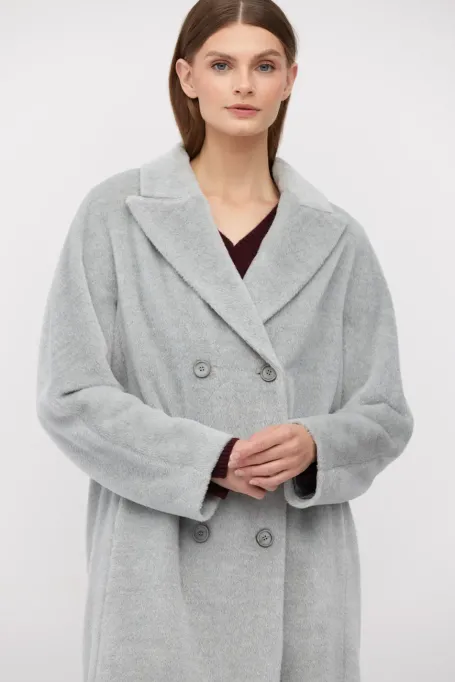 Długi płaszcz z baby suri alpaką 