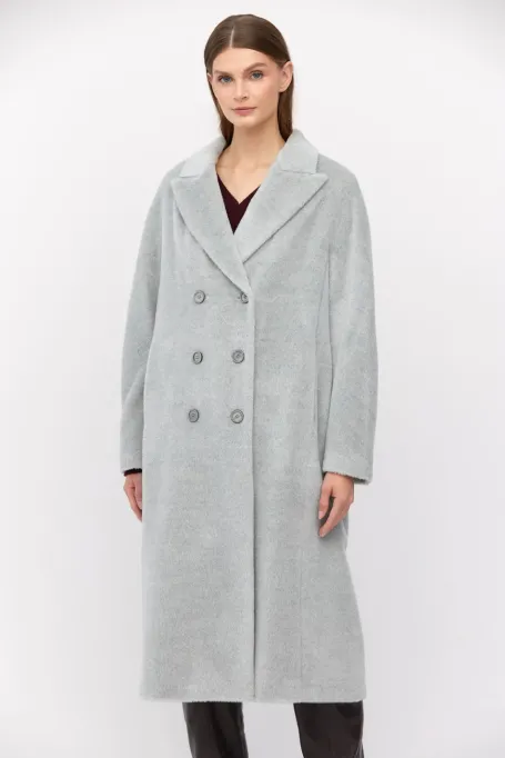 Długi płaszcz z baby suri alpaką 