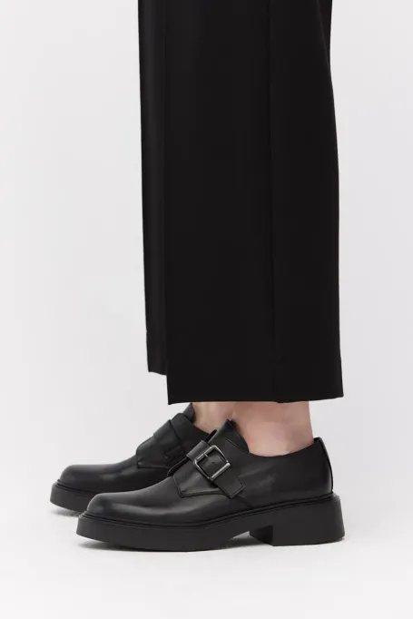Czarne monk shoes damskie - Patrizia Aryton