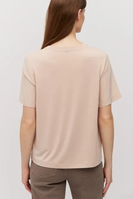 Jedwabna bluzka w pudrowym różu Brigitte damska - Patrizia Aryton