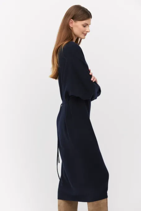 Granatowa sukienka z kaszmirem