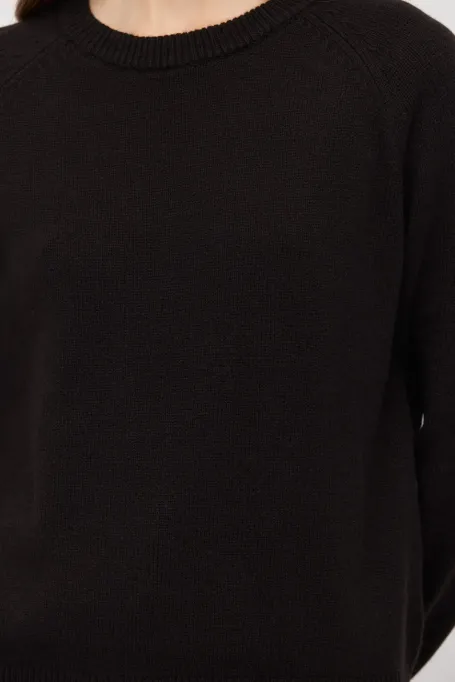 Brązowy sweter z kaszmirem i wełną merino