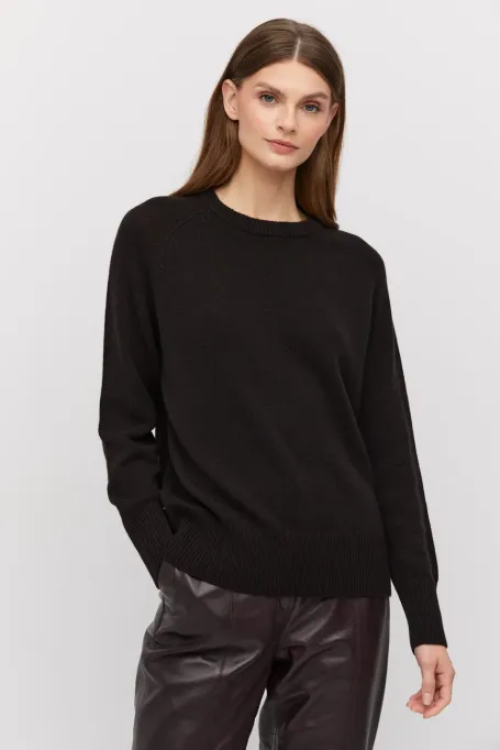 Brązowy sweter z kaszmirem i wełną merino - Patrizia Aryton