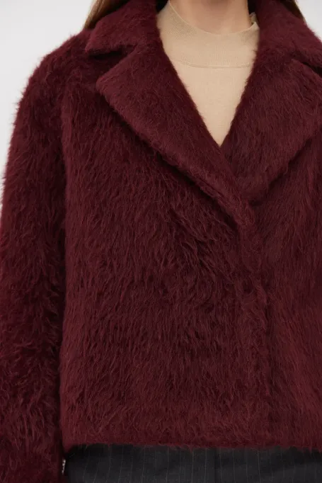 Kurtka z alpaką i wełną jagnięcą czerwony