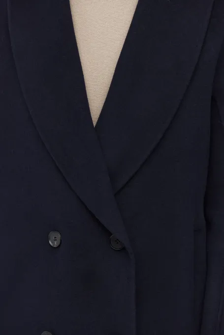 Granatowa kurtka z jedwabiem doubleface