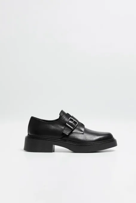 Czarne monk shoes damskie - Patrizia Aryton