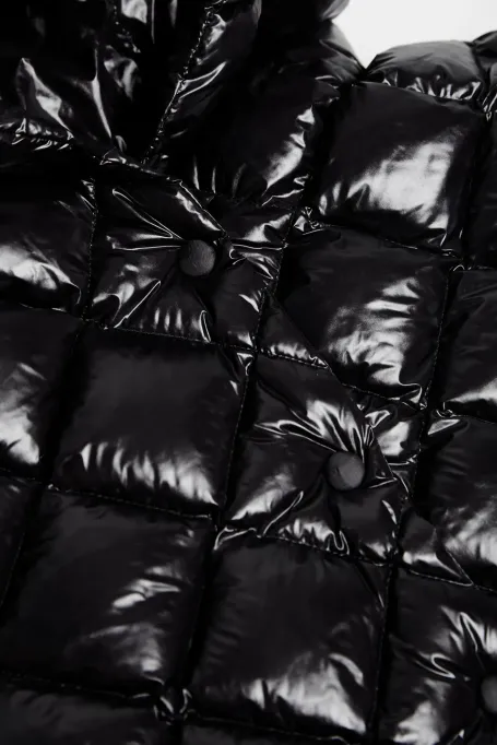 Puchowy kaptur czarny