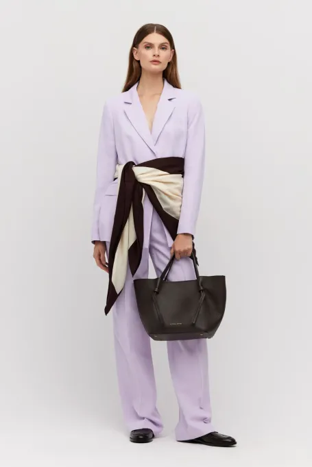 Liliowy żakiet jednorzędowy do garnituru damski - Patrizia Aryton