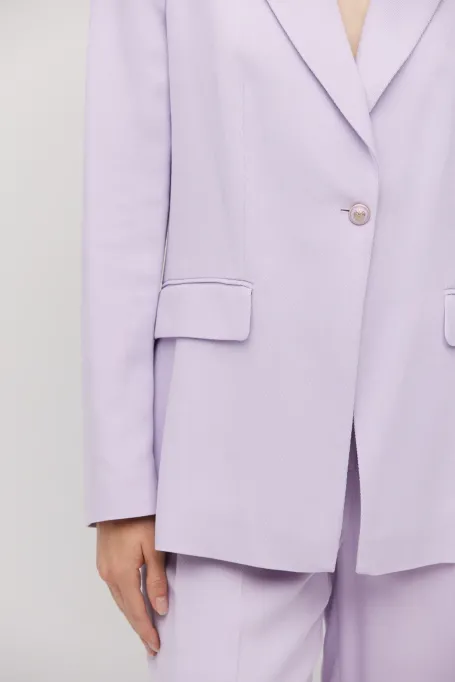Liliowy żakiet jednorzędowy do garnituru damski - Patrizia Aryton
