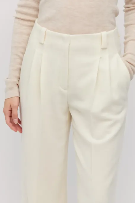 Wełniane spodnie do garnituru z domieszką kaszmiru biały Wełniane spodnie do garnituru z domieszką kaszmiru biały